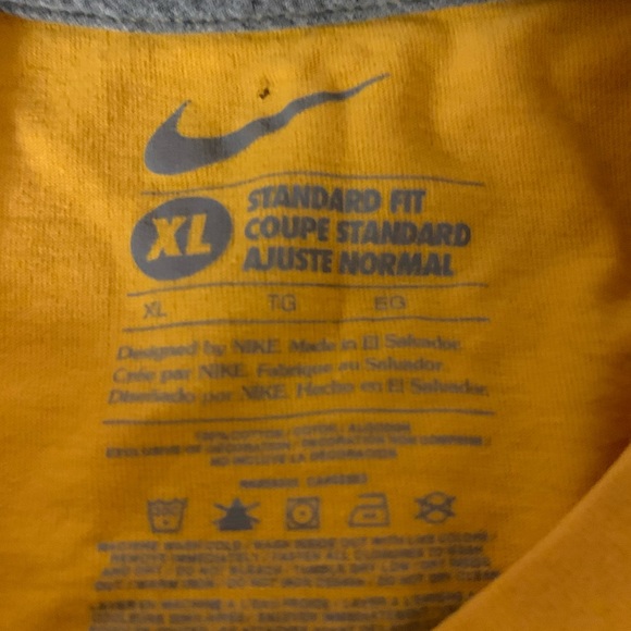 XL Nike T, yellow work black letters like new - Picture 2 of 2